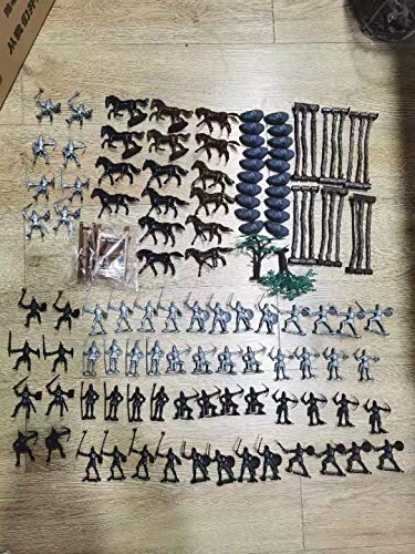 AMOR PRESENT 124 PCS Medieval Knights Toys Figurines for Kids Children Medieval Soldier Action Play Set for Birthday Gifts
