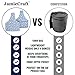 JamieCraft Yarn Bag Organizer – Portable, Light, and Easy to Carry Canvas Wrist Bag for Crochet and Knitting On The Go, Project Bag Tote Holds Supplies and 14 Inch Needles or Hooks (Blue w/Sheep)