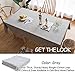 ColorBird Solid Embroidery Lattice Tablecloth Cotton Linen Dust-Proof Checkered Table Cover for Kitchen Dinning Tabletop Decoration (Rectangle/Oblong, 52 x 102 Inch, Grey)