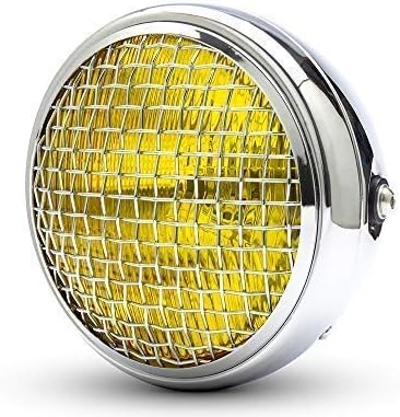 faro cromado amarillo con rejilla