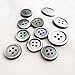 Takashima Black Mother of Pearl Buttons,(Black Lip Oyster)#00017JK Four-Hole,15mm(5/8'')8Pieces&20mm(13/16'')3Pieces Suit Buttons Set