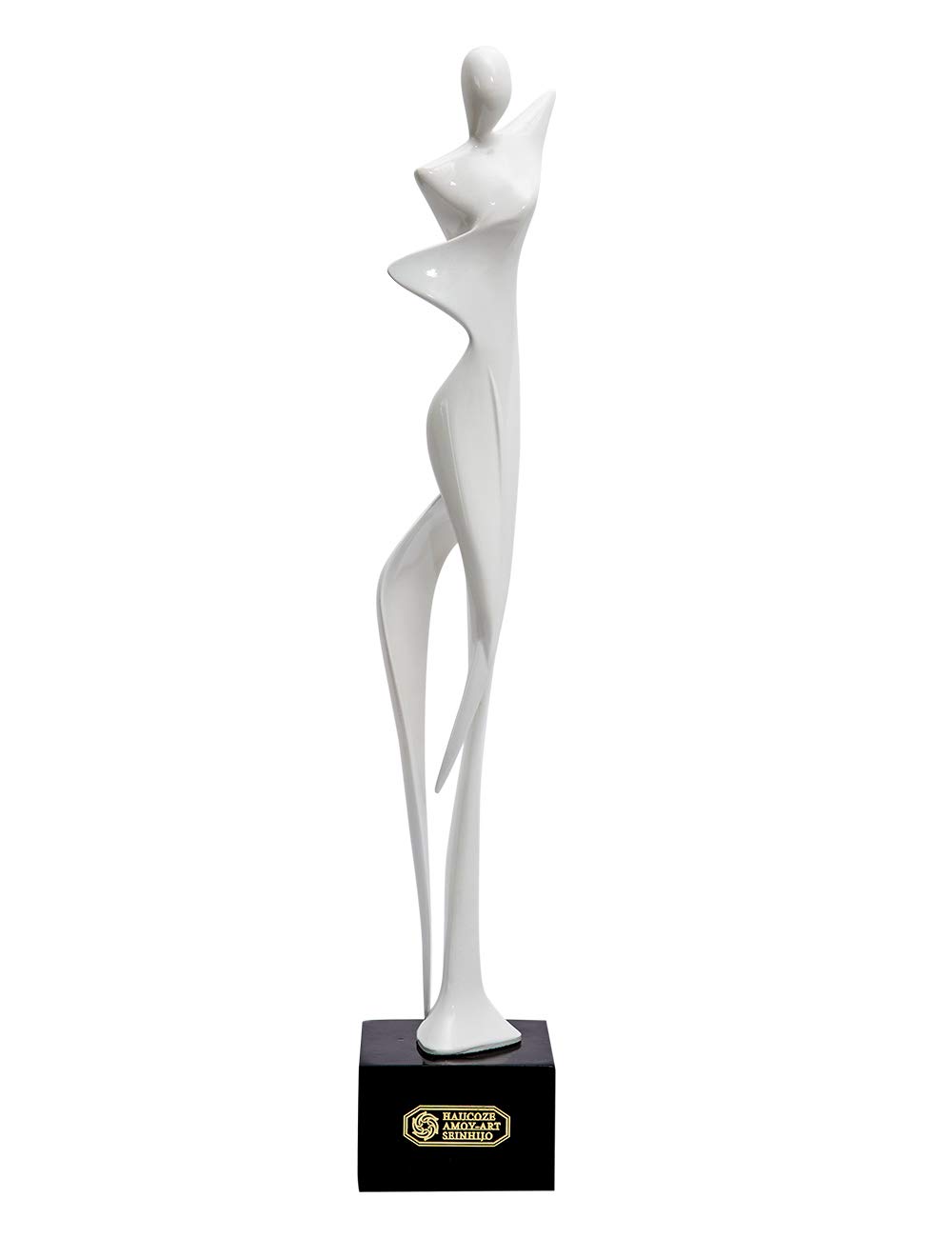 NENBOLEC Sculpture Arts Lady Figurine Yoga Decor Woman Statue Modern Gifts Abstract Ornament Polyresin Table Centerpiece Crafts White 42cm