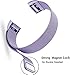 Maledan For Fitbit Charge 2 Bands, Stainless Steel Milanese Loop Metal Replacement Accessories Bracelet Strap with Unique Magnet Lock for Fitbit Charge 2 HR Lavender Large