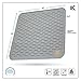 Eekay Wares XXL Grey Silicone Drying Mat with bonus silicone spoon rest & storage band for easy storage- Easy Clean, Heat Resistant, Antibacterial ( 21 X 18 Inches )