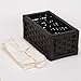 Household Essentials ML-7022 Set of Three Wicker Storage Baskets with Removable Liners | Paper Rope Black Stain