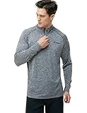 tesla TM-MKZ01-SDG_X-Large Men's 1/4 Zip Cool Dry Active Sporty Shirt MKZ01