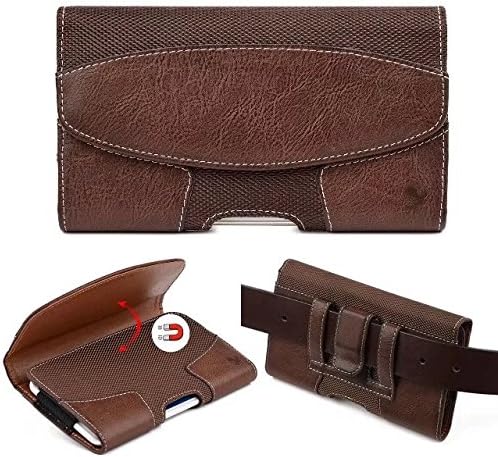 iPhone 8 Plus 7 Plus 6 Plus 6s Plus Leather Large Size Case Pouch, TENETECH Holster with Magnetic Closure with Belt Clip for iPhone 6 Plus 6s Plus/iPhone 7 Plus - Retail Packaging - #20- Brown