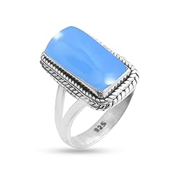 Solid 925 Sterling Silver Ring For Womens Blue