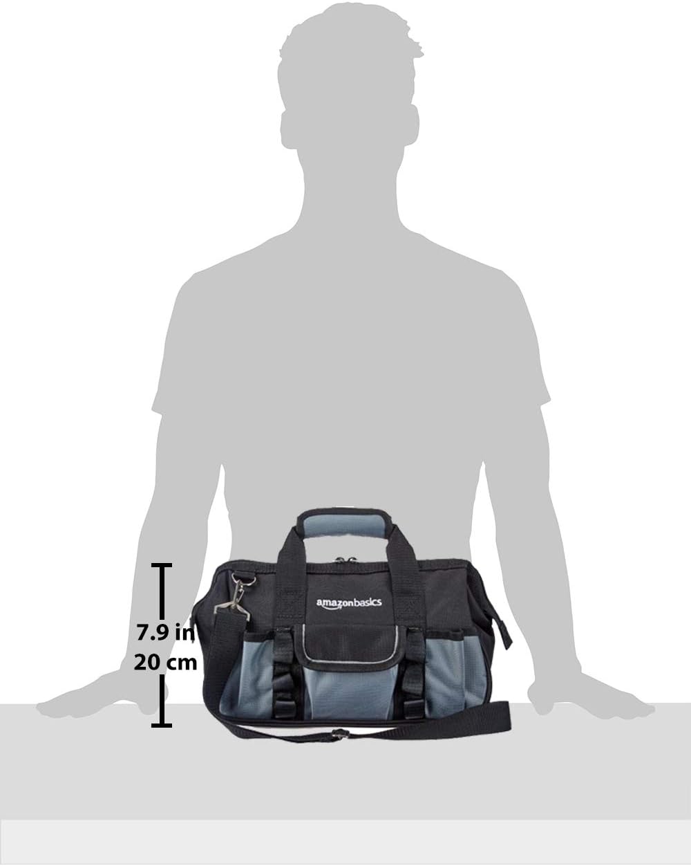 Basics Durable, Wear-Resistant Base, Tool Bag with Strap, Small (12 Inch) - - 