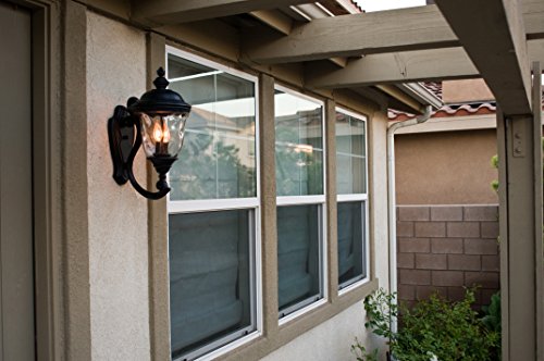 Maxim Lighting 3423WGOB Carriage House DC 2-Light Outdoor Wall Lantern, Bottom Mount, Oriental Bronze Finish