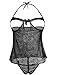 Women Sexy Babydoll Lingerie Halter Strappy Lace Chemises Nightwear Teddy Outfits (Black（Shipped by FBA), Medium