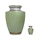 Funeral Urn by Liliane- Keepsake Cremation Urn for Human Ashes - Hand Made in Brass, Hand Enameled and Hand Engraved - Fits a Small Amount of Cremated Remains- Display Keepsake Burial Urn- Azure Green