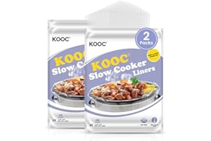 KOOC Slow Cooker Liners 8"x11" 20 Count Mini Size Disposable Pot Liners Cooking Bags Fit 0.65 qt to 1.25 qt Pot BPA Free Fresh Locking Seal Design