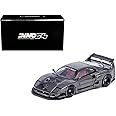 Diecast Collectibles Model Car Compatible with Inno64 1:64 LBWK Liberty Walk Ferrari F40 Chrome Black Special Edition IN64-LBWKF40-CHB