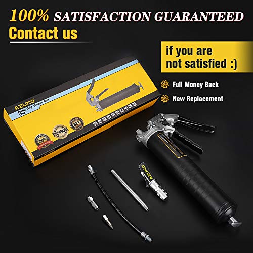 AZUNO Pistol Grip Grease Gun, 6500 PSI Heavy Duty Grease Guns with Quick Connect Grease Couple, 6pcs Professional Grease Gun Bundle for Greasing