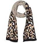 Amazon Brand - Daily Ritual Women's Animal Print Fuzzy Knit Scarf, One Size
