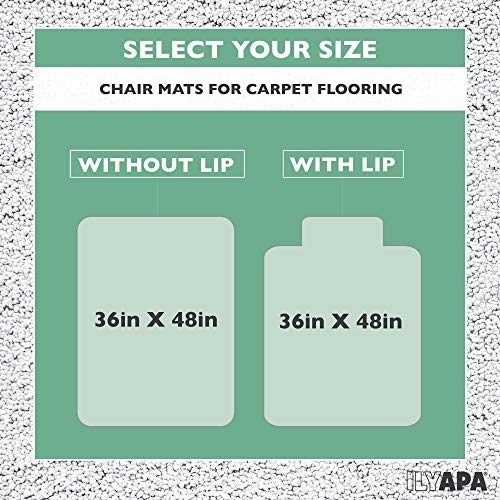 image for Ilyapa Carpet Chair Mat for Office Chairs 36 x 48 - Heavy Duty Floor M