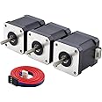 STEPPERONLINE Nema 17 Stepper Motor 2A 55Ncm Bipolar 1.8 Degree 4-Lead for 3D Printer CNC Extruder, 3 Pack