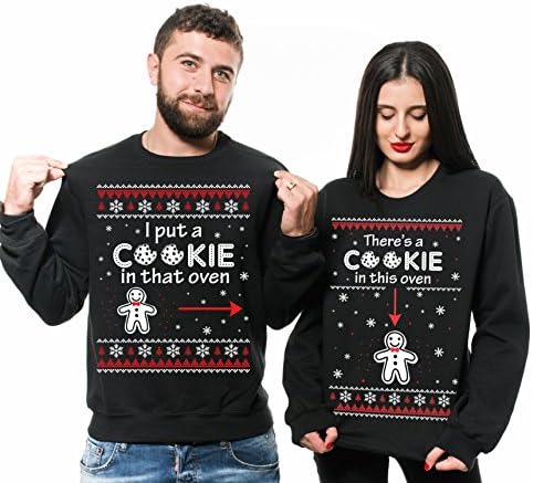 Couple Matching Sweaters Christmas Ugly Sweater Style Maternity Fleece