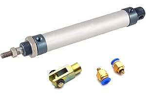 S SYDIEN Pneumatic Cylinder 16mm Bore 100mm Stoke Air Cylinder Double Action Single Rod with Y Connector and 2Pcs Pneumatic Quick Fittings(MAL16x100)