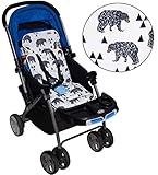 Universal Baby Stroller Seat Liner Infant Car Seat Cushion, 100% Cotton Padded Cushion (White)