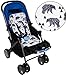 Universal Baby Stroller Seat Liner Infant Car Seat Cushion, 100% Cotton Padded Cushion (White)