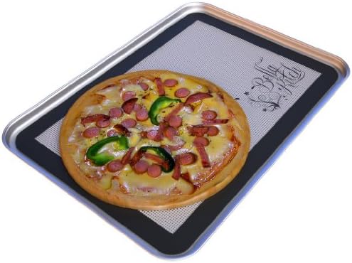 Silicone Bakeware Baking Sheet - 16.5 x 11.5 Inches - BONUS Baking Book - New fiberglass technology - Healthy No Oil Needed - Less mess - Parchment Paper Substitute - Baking mat supplies Saving Cost