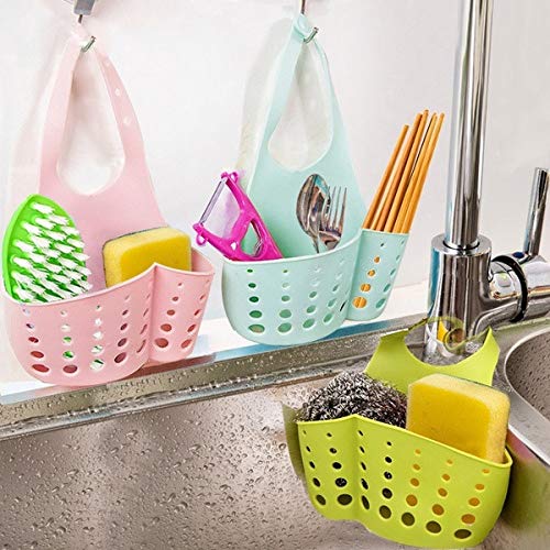 image for MOVEmen Portable Home Kitchen Hanging Drain Bag Basket Bath Storage To