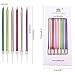 IronBuddy 24 Count Cake Candles Long Thin Cake Candles Metallic Birthday Candles in Holders for Party Wedding Birthday Cake Decorations (Multi Color)