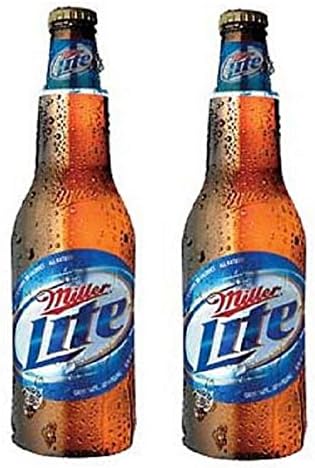 Amazon Com Miller Lite Beer Bottle Suit Holder Cooler Huggie Coolie Kaddy Set Of 2 Kitchen Dining