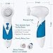 Facial Brush, Waterproof Facial Cleansing Brush Body and Face Scrubber Skin Microdermabrasion Exfoliator and Massager Bi-directional Rotation with 3 Brush Heads