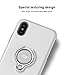 ICONFLANG iPhone X Case, iPhone 10 Case, Ring Kickstand case 360 Degree Rotating Ring Drop Protection Shock Absorption case [Compatible with Magnetic Car Mount case] for iPhone X (2018) - White-Grey