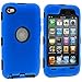 Deluxe Blue 3 part Hard Skin Case Cover compatible with Ipod Touch 4Th Gen