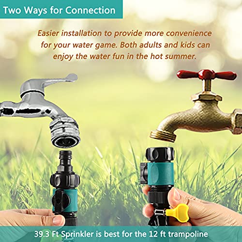 Blaward Trampoline Sprinkler, Outdoor Trampoline Sprinkler Waterpark Fun Summer Outdoor Water Games Yard Toys for Kids, Sprinklers Backyard Trampoline Accessories Water Park for Boys Girls 39 ft