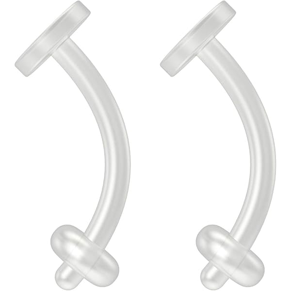 Clear Nose Piercing 5-Pack Clear Acrylic Piercing Retainers (14