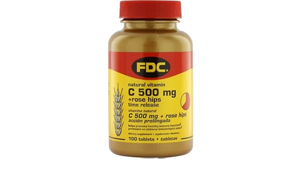 Amazon.com: FDC Vitamin C 500 mg + Rose Hips 100 Tablets: Health & Personal Care