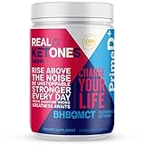 Real Ketones Prime D+ Keto BHB (Beta-Hydroxybuterate) and MCT Exogenous Ketones Powder Low Carb Ketogenic Drink to Boost Energy and Mental Clarity (Lemon Twist) (28 Serving)