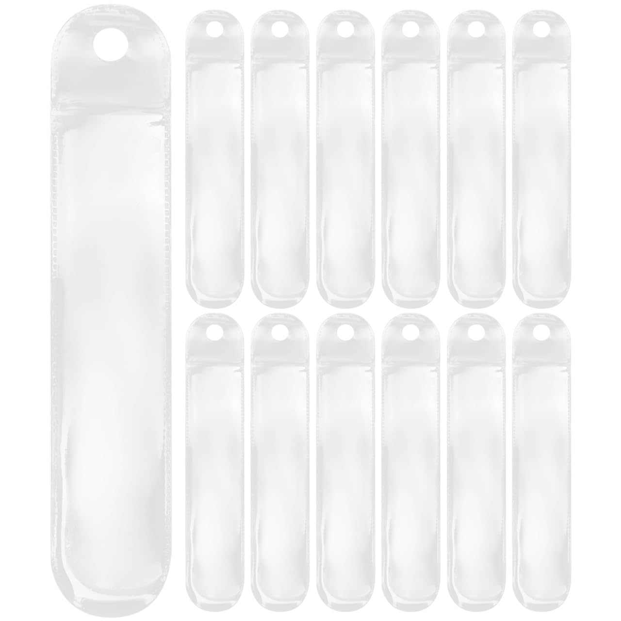 ULTECHNOVO Clear Plastic Pencil Bag Single Pen Sleeve for Fountain Pen and Ballpoint Holder School and Office Storage Organizer