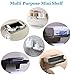 McLee Creations Wonder Shelf - Small Plastic Self Adhesive Bathroom Wall Mount Shelf - Fits Over Toilet Paper Holder - Designed for Smartphone and Flushable Baby Wipes (1, Satin Nickel with Holes)