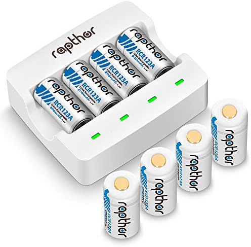 CR123A Rechargeable Batteries - Li-ion Arlo Battery & Charger [900mAh 3.7V 8pack] for Arlo Wireless Security Camera System (VMC3030/VMK3200/VMS3230/3330/3430/3530) Flashlight Polaroid Microphone