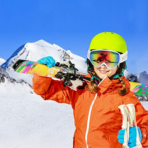 NXONE Snow Goggles Anti-Fog UV Protection Snowboard Goggles Dual Layer Lens TPU Frame Ski Goggles for Men Women Red Lens