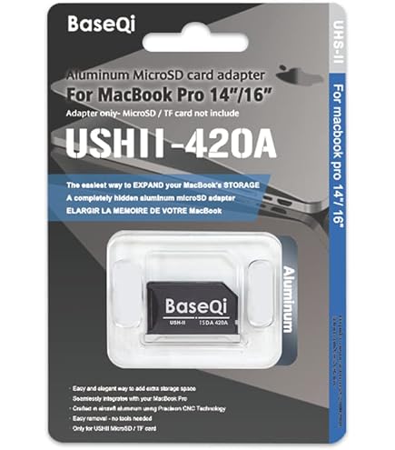 Amazon.com: BASEQI Aluminum microSD Adapter for MacBook Pro 15