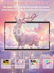 Rumtuk 16" Rose Gold Laptop, Celeron N5105