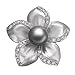 Yoursfs Grey Pearl Broaches For Women Floral Brooch Pin Painting Mabe Pearl Lacing Crystal Rhinestones Corsage Brooch