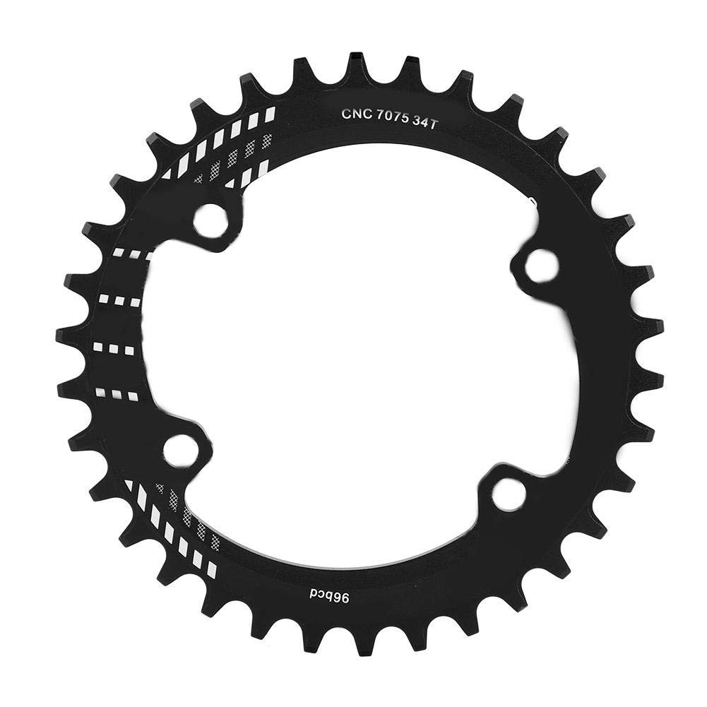Alomejor Bike Chainring BCD 96MM Narrow Wide Chainring Single Chain Ring for M6000 M7000 M8000(34T-Black)