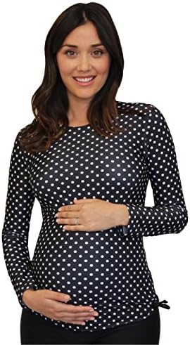 Mermaid Maternity Women's Maternity Long Sleeve Rash Guard Swim Shirt XL Polka Dot