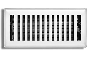 Sierra Grates 4" x 10" Contemporary Design Steel Floor Register in Glacier White Finish for Floor l- Decorative Air Vent Covers- Floor Register 4” x 10”