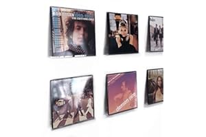IEEK 6 PCS Vinyl Record Shelf Wall Mount,Clear Acrylic Album Record Holder Display Shelf,Display Your Daily Listening in Style