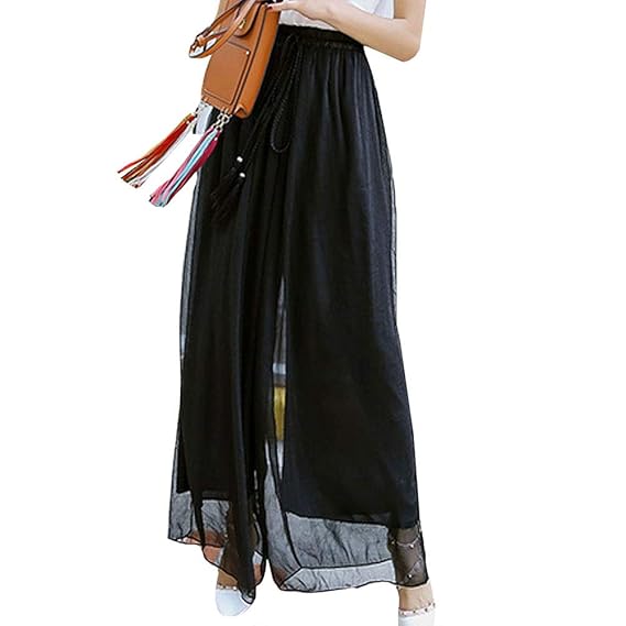 Clara Pantalones Sueltos De Gasa Para Mujer Pantalones Palazzo