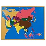 Montessori Asia Puzzle Map with Labeled and Unlabeled Control Maps